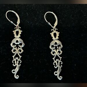 CAROLYN POLLACK RELIOS Sterling Silver Filigree Dangle Leverback Earrings